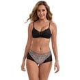 thumbnail image 4 of DARING DIVA Women's Ice Silk Mid-Waisted Full Coverage Boxer Briefs S Light Brown, 4 of 6
