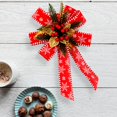 thumbnail image 3 of ALEKO Oversized Statement Holiday Bow Christmas Swag - Red and Gold, 3 of 3