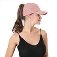 thumbnail image 2 of Womens Criss Cross Ponytail Baseball Cap High Messy Bun Ponycap Quick Drying Mesh Trucker Hat, 2 of 7