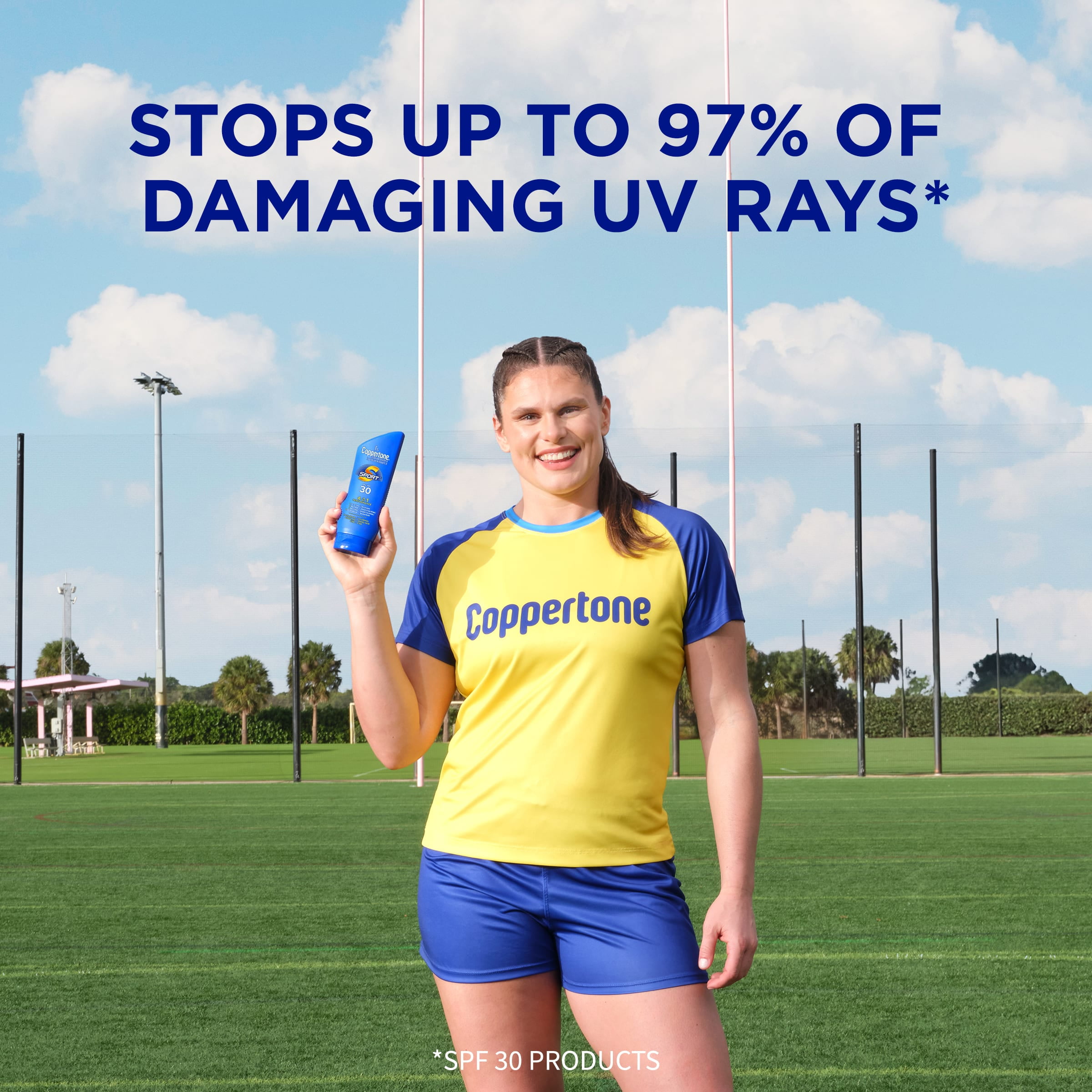 Coppertone Sport Sunscreen Lotion SPF 30, 4-in-1 Performance, Sweat and Water Resistant Face and Body Sunscreen, 259mL, 259ml