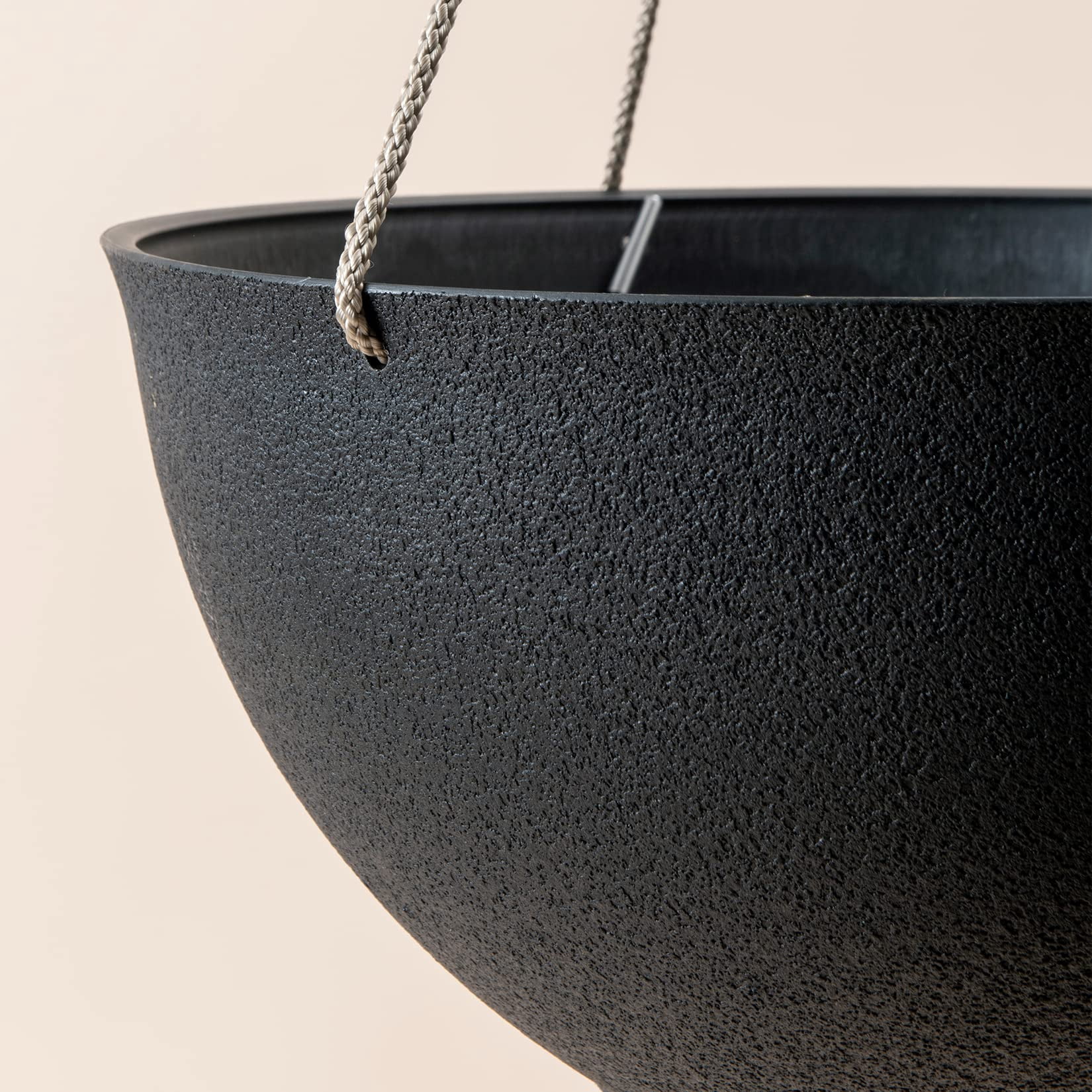 Large Hanging Planters Set of 2 13 Inch Flower Pots Outdoor Indoor Garden Decor Iron Finish