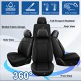 thumbnail image 4 of HQBQBUG Car Seat Covers Front Seats for Honda Civic 2003-2025 2026: Breathable Cooling Ice Silk Leather Seat Covers Cushion Compatible Airbag(Black,Front Row), 4 of 10