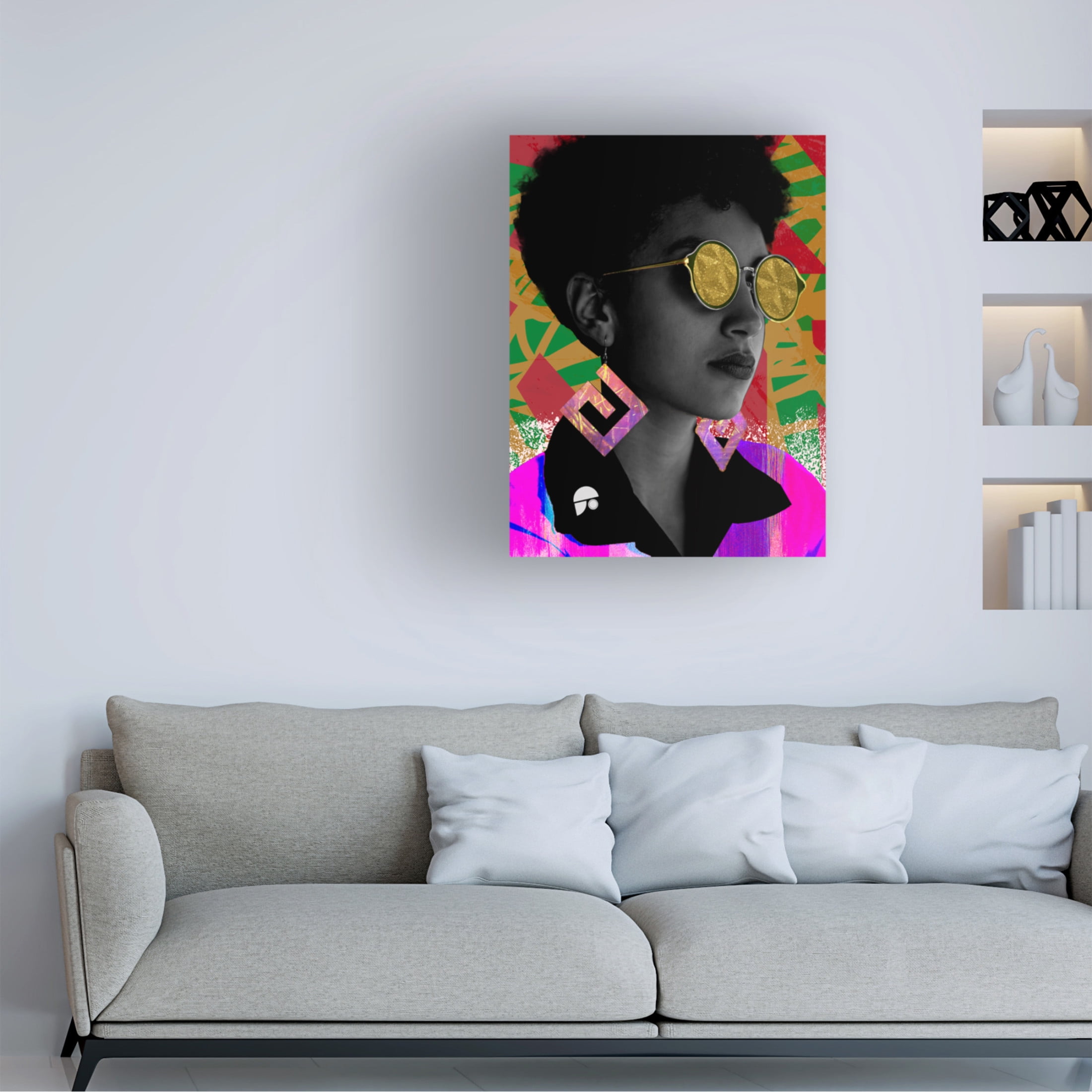 Canvas Wall Art - NUMA Art 'Neonomi Vertical' Wall Art for Living Room, Bedroom, or Office Décor by Trademark Fine Art - 18 x 24 Inches
