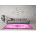 thumbnail image 3 of Ahgly Company Indoor Square Medallion Pink Traditional Area Rugs, 4' Square, 3 of 4