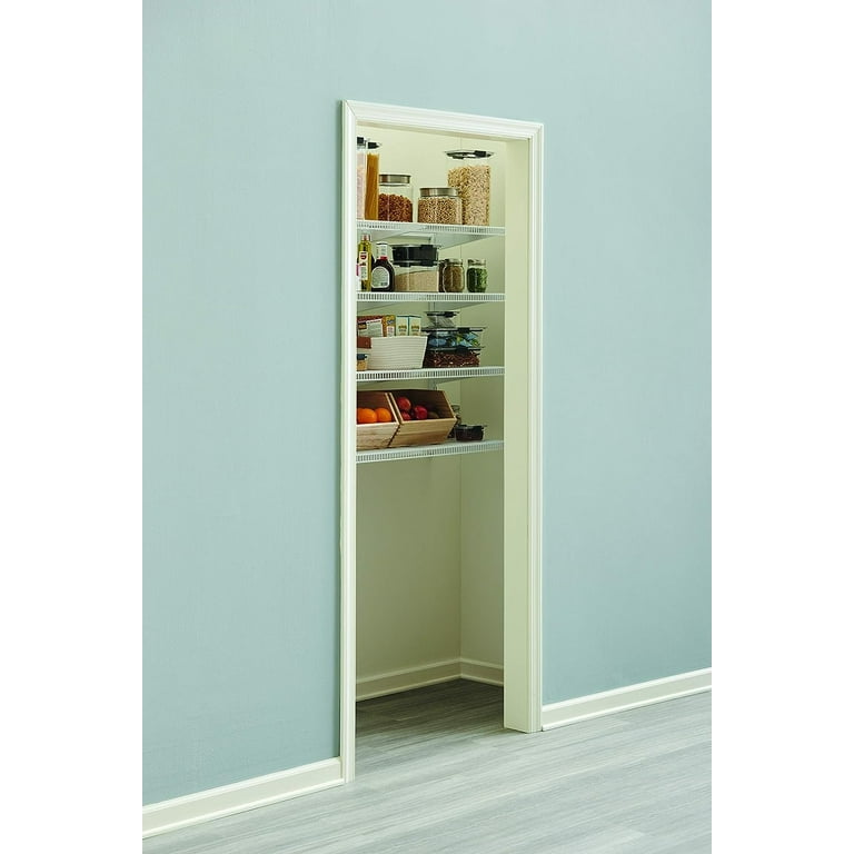 Rubbermaid Pantry 36 inch Closet Storage Organization System Kit, White