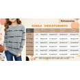 thumbnail image 5 of Langwyqu Girls Kids Crewneck Long Sleeve Pullover Tops Spring Fall Stripe Tops for 4-15 Years, 5 of 5