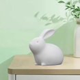 thumbnail image 1 of xinxixnxx Ceramic Rabbit Statue Bunny Animal Model Tiny Adorn for Wedding Party Decor 7.6cmx4.8cmx6.6cm, 1 of 7