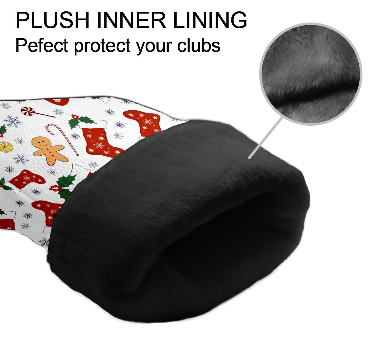 Golf Club Covers, Christmas Premium PU Leather Driver Hybrid Putter Head Covers with Velvet Lining, Waterproof Golf Gifts for Men Women