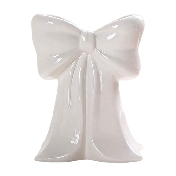 USUERY Girly Bow Knot Flower Vase Creative Sweet Decorative for Flower Arrangement Small Storage Home Decor