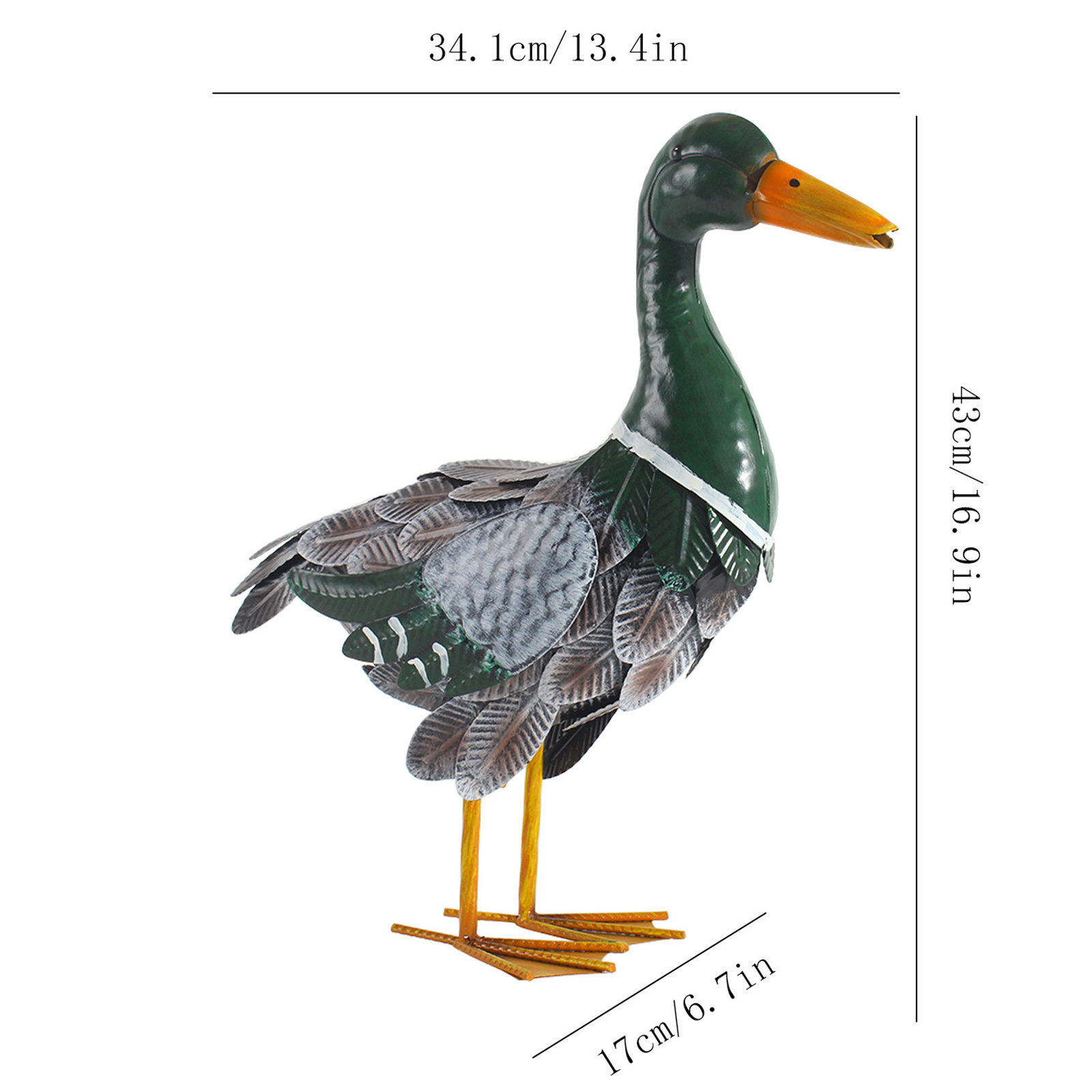 Realistic Duck Statue, Lifelike Metal Duck Sculptures&Statues, Animal Mallard Ducks Statue for Koi Pond Garden Yard,Outdoor Metal Ducks Yard Art