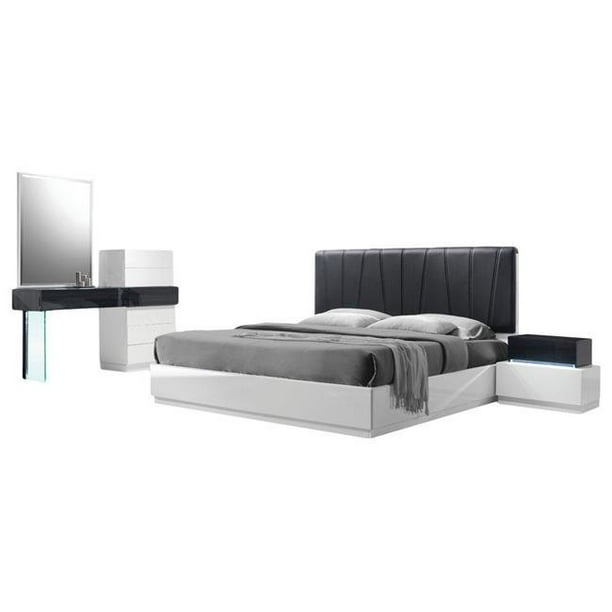Best Master Furniture Ireland 5 Pcs Cal King Set Piece Modern White Lacquer Platform California Bedroom Com Best Master Furniture Ireland 5 Pcs Cal, White California King Bedroom Set