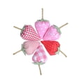 thumbnail image 4 of Adornos de frutas de tela, figuritas de fresas, decoración de bandeja para el hogar, decoración de escritorio en miniatura, 6 piezas, 4 of 9
