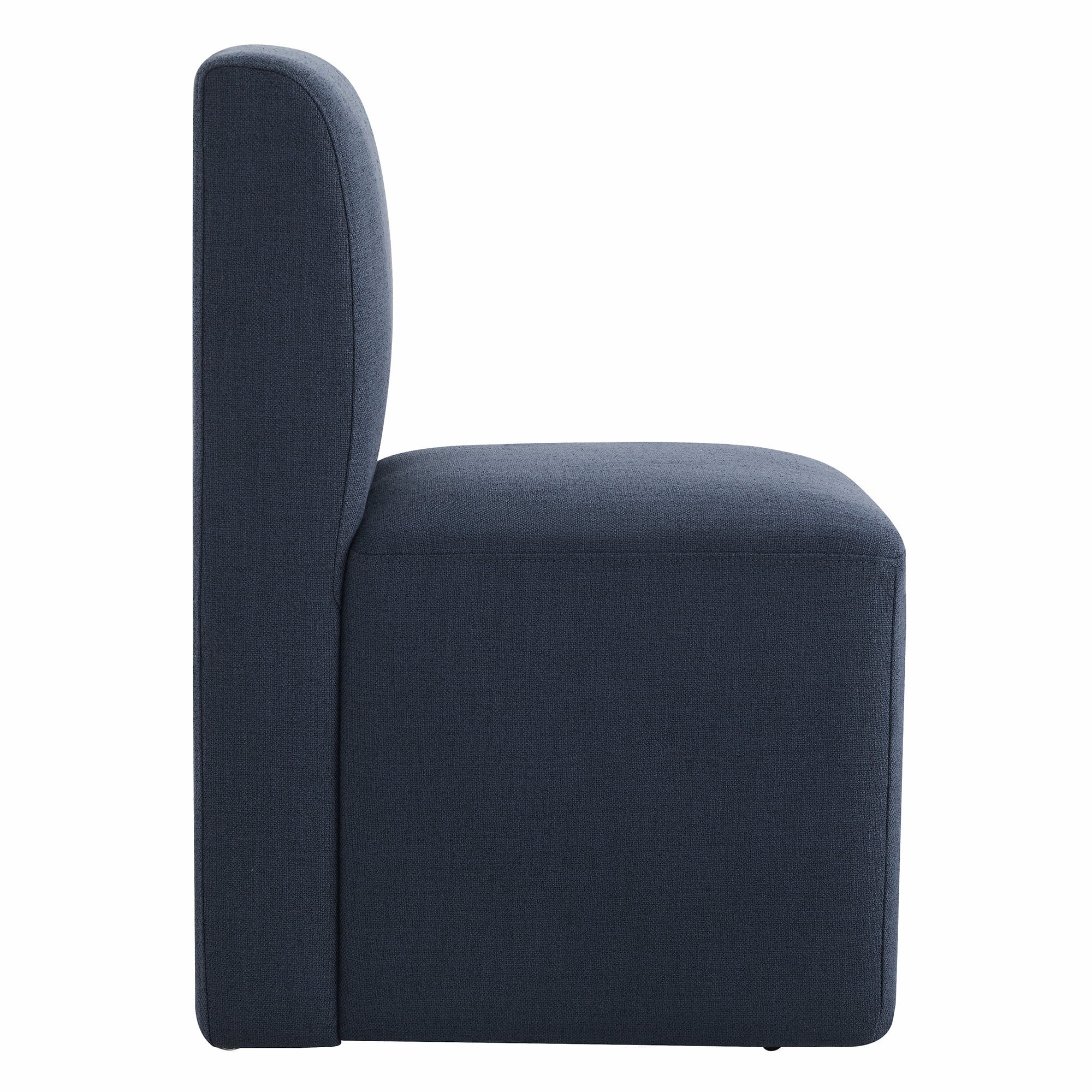 Spruce & Spring Upholstered Dining Chairs with Hidden Casters Set of 2, Blue
