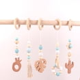 thumbnail image 4 of Colgante de joyería con borlas, colgante de estante de fitness para niños, colgante de cinco piezas de material de hilo de algodón y madera, 4 of 5