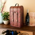 thumbnail image 5 of Twine Vintage Trunk Wooden Wine Box, 2-Bottle Wine Gift Box, Wedding Gifts, 5 of 7