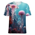thumbnail image 5 of Jellyfish Ocean Style Women's T-Shirt Short Sleeve T Shirts Tops Tee Ladies Loose T, 5 of 6