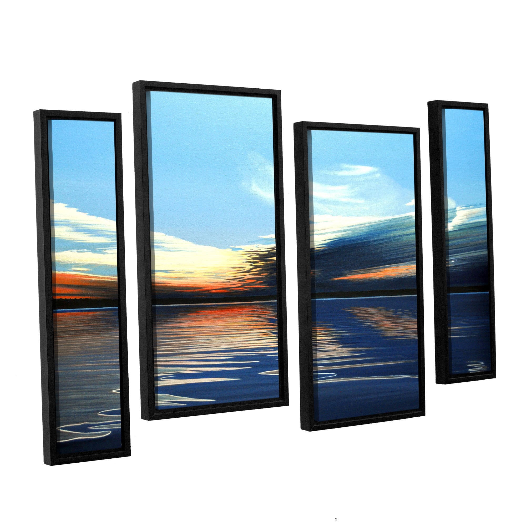 ArtWall Ken Kirsh "Quiet Reflections" 4-Piece Floater Framed Canvas Staggered Set