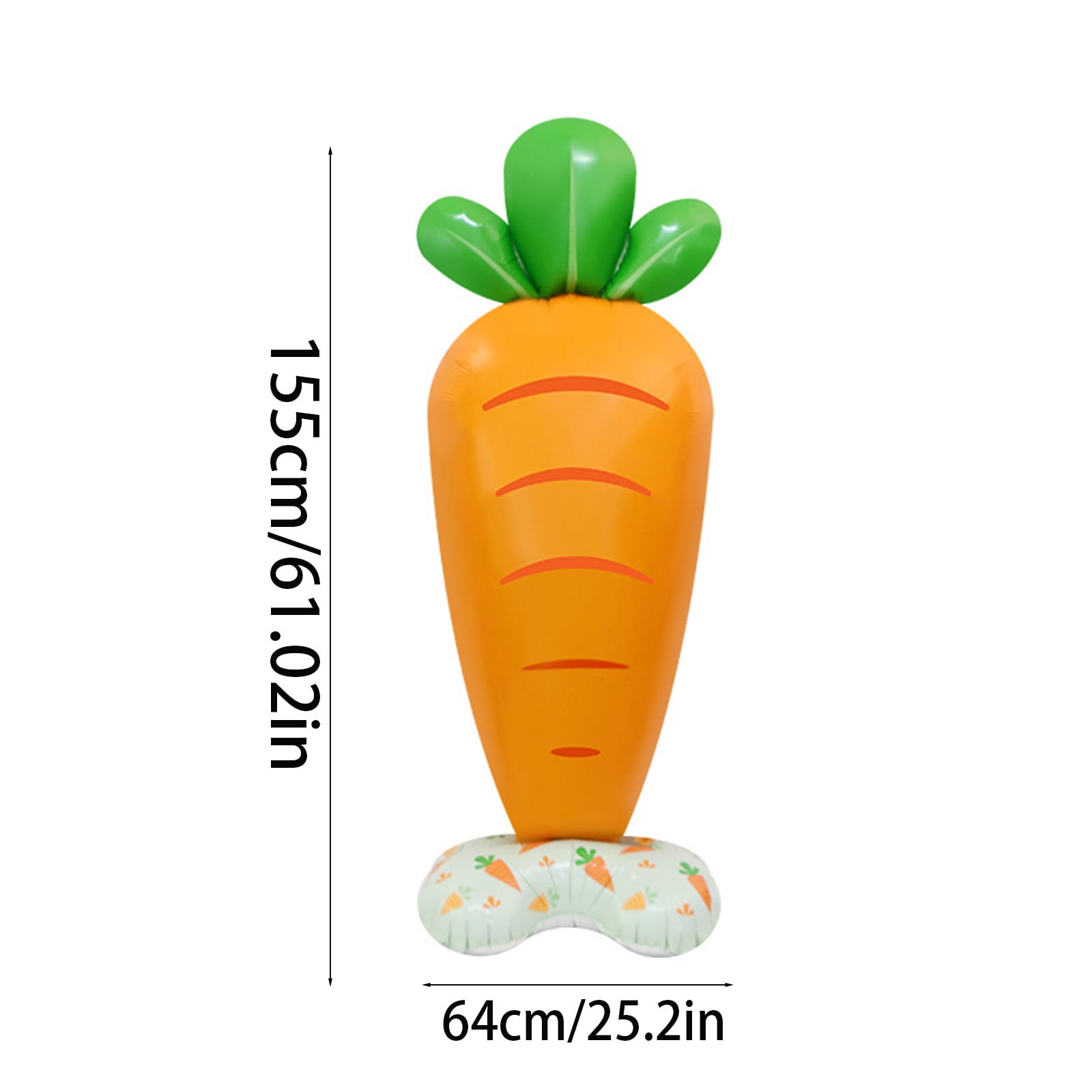 Easter Balloons Jumbo 5ft Standing Foil Balloon, Large Carrot & Bunny Easter Party Decor, Self-Standing Inflatable Indoor Outdoor Decoration