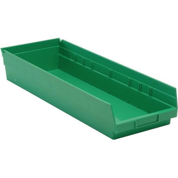 Quantum Storage QSB114GN Economy 4 in. Shelf Bin, Green - 23.62 x 8.37 x 4 in.