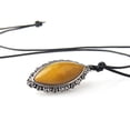thumbnail image 4 of Collar de cuero PU negro clásico Colgante de de piedras Zulema Collar de la lágrima, 4 of 8