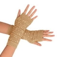 thumbnail image 2 of Bmisegm Winter Gloves Women Women Knitted Wool Open Finger Half Finger Short Warm Pattern Mittens C, 2 of 5