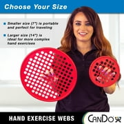 CanDo Hand Exercise Webs for Physical Therapy, Grip Strengthening, and Hand, Finger, Wrist Resistance Workouts, Portable Size, Latex Free, 7 Diameter, Red: Light