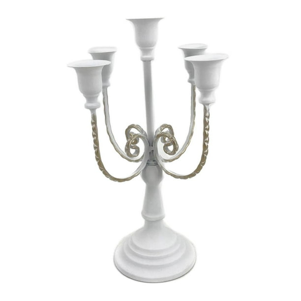 Bougeoir En Métal Blanc - Style Vintage - Occasion Bon état