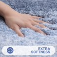 thumbnail image 3 of Alfombrilla de baño de microfibra mullida y peluda, 51 x 76 cm, antideslizante, superabsorbente, lavable a máquina, extra suave, gruesa, color azul, 3 of 4