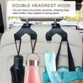 thumbnail image 2 of Car Leather Headrest Hooks, Seat Back Organizer Hooks for Hanging Grocery Bags 1 Pack Black, 2 of 4