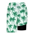thumbnail image 4 of Mceream Mens Swim Trunks with Compression Liner Stretch 2 In 1 Board Shorts Waterproof Quick Dry Hawaiian Beach Shorts Elastic Waist Drawstring Bathing Suit with Pockets Swimwear Swimsuit Green XXXL, 4 of 6