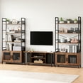 thumbnail image 4 of QinaQin Librero industrial con puertas de 70.87 pulgadas, estructura de madera y metal con 4 niveles abiertos para sala, recámara u oficina, 4 of 8