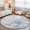 White, Gray, Blue, variant on Round Rugs 6Ft, Blue White Floral Round Area Rug Washable Indoor Throw Carpet, Modern Abstract Blooming Flower Artwork Soft Non Slip Circle Rug for Office Cabinet Home Decor Aesthetic