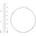 thumbnail image 2 of Floreo 10k White Gold 55mm x 2mm High Polish and Satin Finish Round Tube Hoop Earrings, 2 of 3
