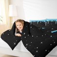 thumbnail image 3 of Castle Fairy Ice Cream Drip Twin Comforter Sets 2pcs, Stars Print Bedding Set,Black Blue,Black Reversible,1 Comforter and 1 Pillowcase, 3 of 6