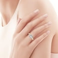 thumbnail image 4 of Denton - Moissanite Cushion Cut Lab Diamond Engagement Ring With Princess Cut Sidestones, 4 of 4
