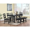 thumbnail image 5 of Pemberly Row Modern Wood Ladder Back Dining Side Chair in Black (Set of 2), 5 of 12