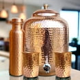 thumbnail image 1 of Handmade 100% Pure Copper Hammered Dispenser Water Pitcher, Container, Pot 4 Liter with 2 Glass 1 Bottle, 1 of 6