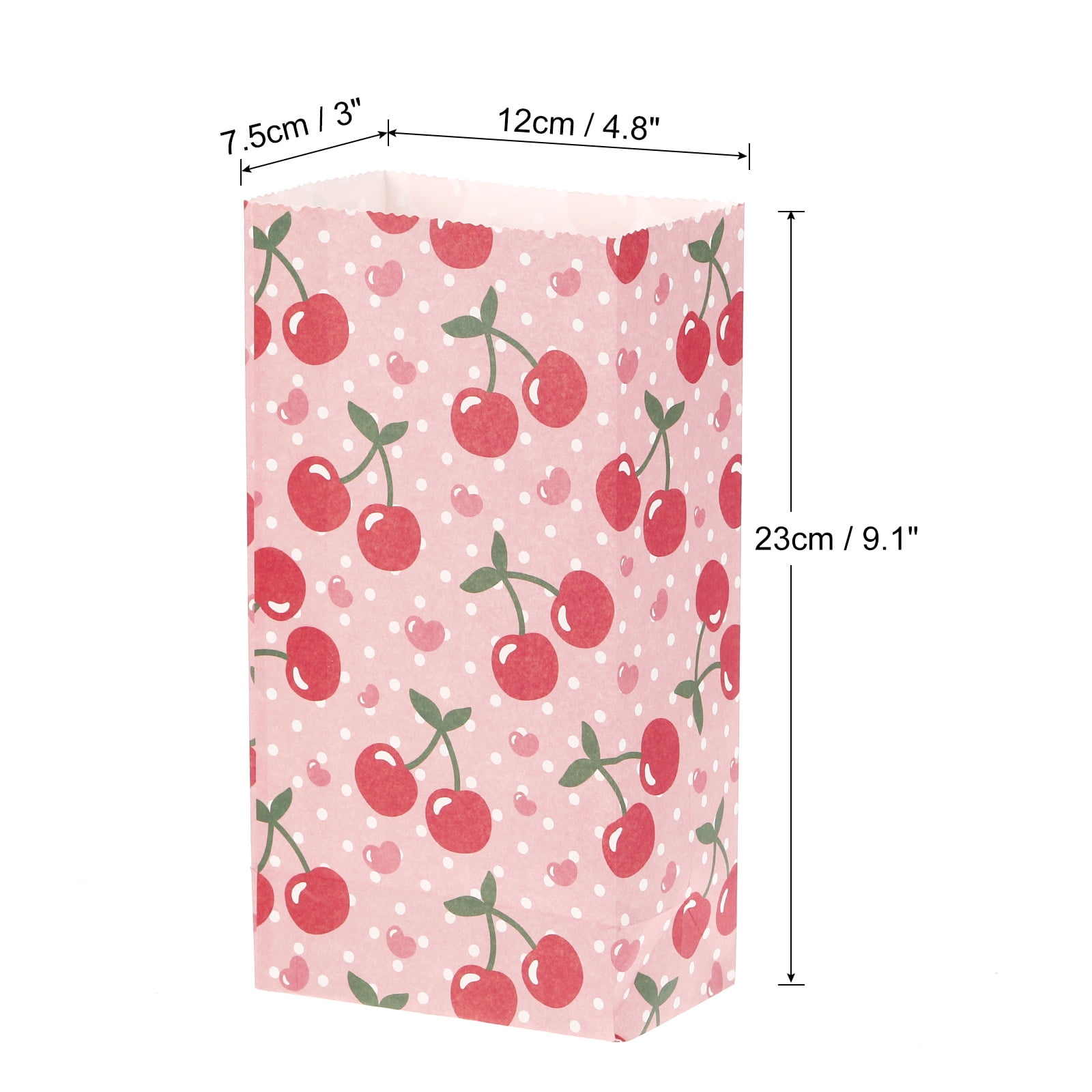 Unique Bargains Paper Gift Bag, Cherry Storage Bag for Party Favor, 50 Pack Pink