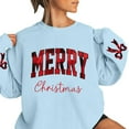 thumbnail image 4 of NMMUED Christmas Sweatshirt Fall Sweatshirts for Women Christmas Party Outfits for Women Cute Sweatshirts Christmas Gifts for Women Funny Sweatshirts for Women Christmas Tops for Women Light Blue S, 4 of 5