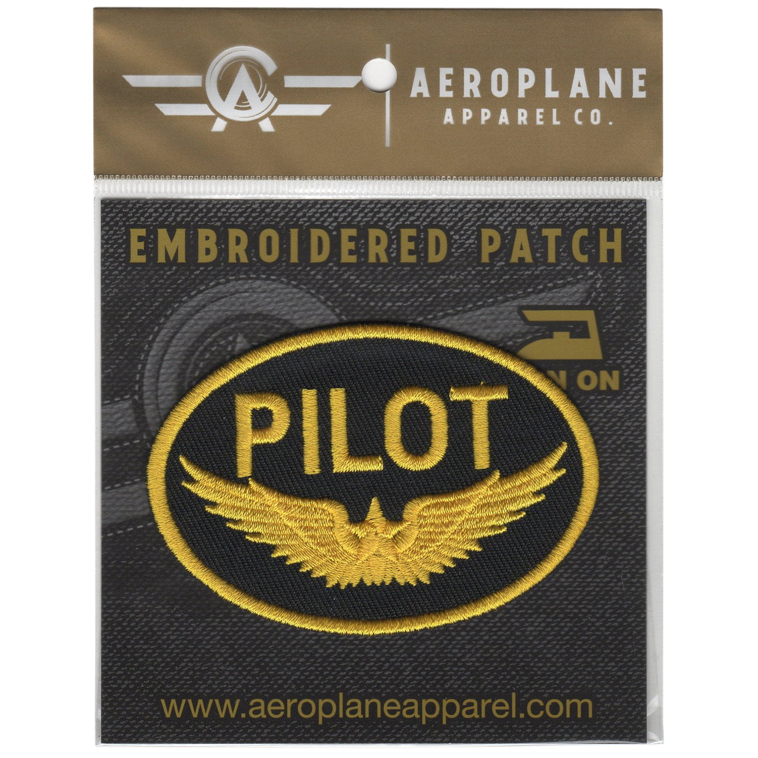 PILOT NEW EMBROIDERED SEW IRON ON NAME PATCH BLUE ON WHITE