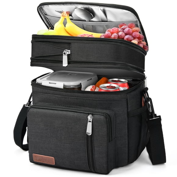 Lunch Box BAGNN, bolsa térmica expandible, aislante, 16 L, negra