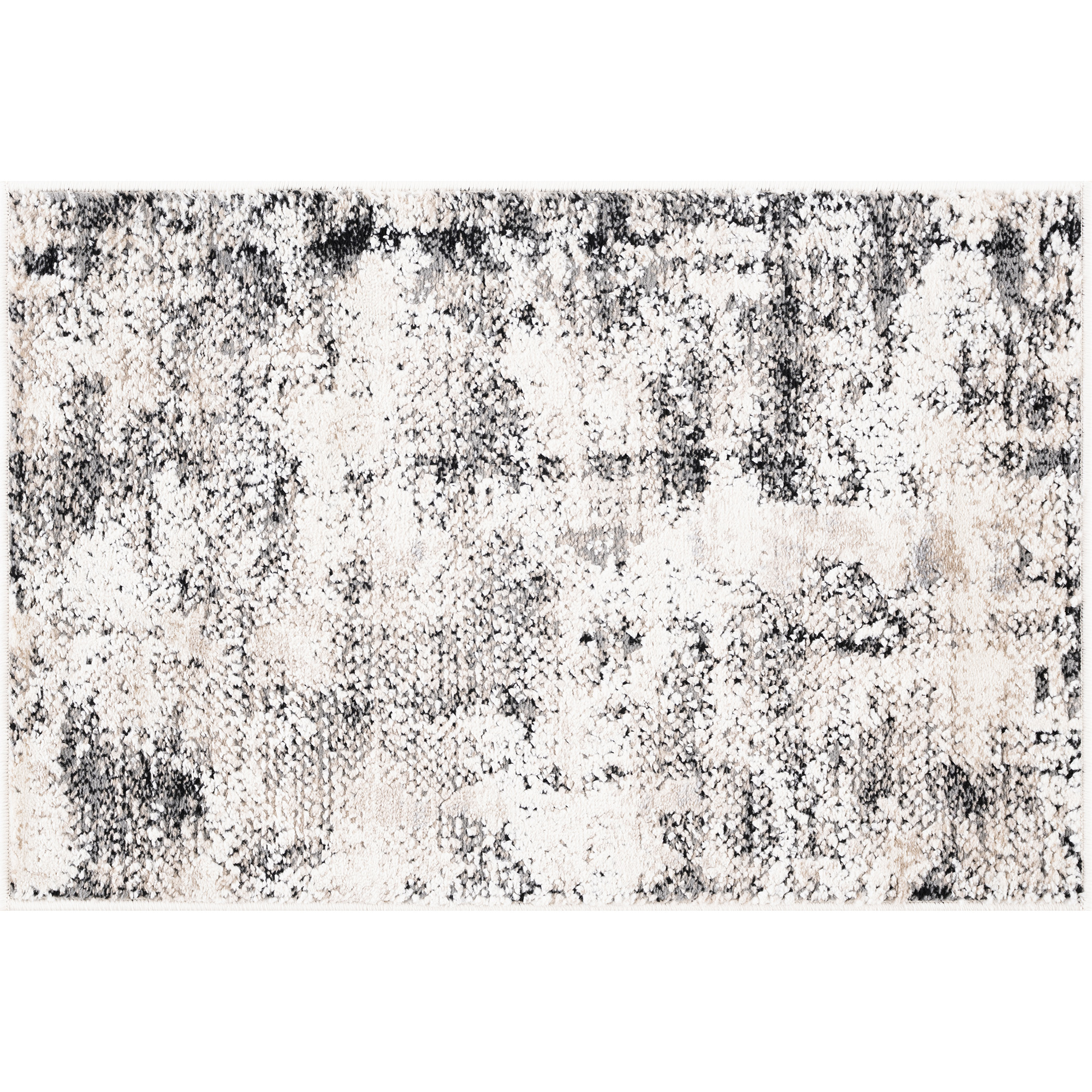 Alpha Contemporary 2' x 3' Beige and Gray Polyester Indoor Area Rug