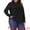 Black, variant on DARING DIVA Women's Plus Work Office Button Down Shirt Ruffle Stand Collar 1X Black