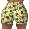 thumbnail image 2 of Logiee Avocado Print Women's Biker Shorts,Workout Gym Shorts,Scrunch Shorts,Tummy Control Hidden Scrunch Running Yoga Shorts-XX-Large, 2 of 8