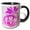 Black/White, variant on 3drose, Pink Bleeding Heart Floral- Botanical Art, 11oz Magic Transforming Mug