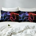 thumbnail image 4 of Erosebridal Teens Gamepad Bed Sheets Set Twin Size, Futuristic Lightning Bed Sheets Twin, Blue Red Twin Sheet Sets, Ultra Soft Room Decoration, 3pcs, 4 of 7