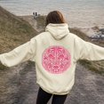 thumbnail image 6 of Xudanell Teen Girls Hoodie Coconut Tree Print Sweatshirt for Women Comfortable Loose Fit Light Sweaters for Women Beige L, 6 of 6