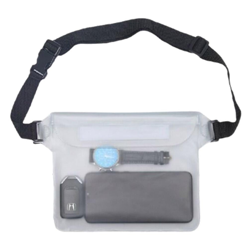 Triple Seal Waterproof PVC Waist Fanny Pack Touch Screen Transparent Dry Bag Adjustable Strap Swimming Snorkeling Beach Dry Storage Pouch