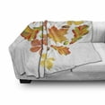 thumbnail image 2 of Natural Color Soft Flannel Fleece Throw Blanket, Autumn Love Themed Heart Shape from Fallen Leaves and Acorns Print, Cozy Plush for Indoor and Outdoor Use, 50" x 70", Multicolor, by Ambesonne, 2 of 5
