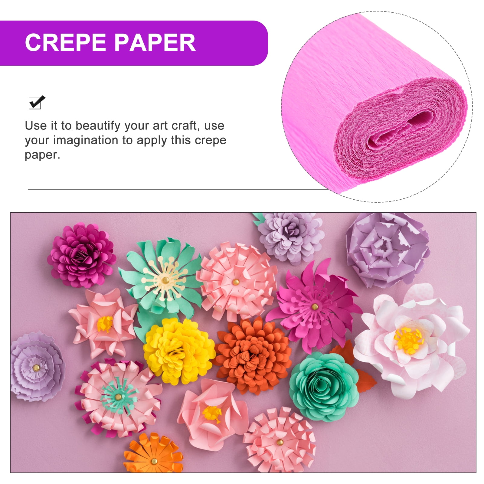 12 Colors Crepe Paper Rolls, 10 X 98Inch Wide Crepe Paper Sheets With ...